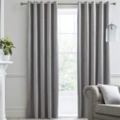 BAGGED MONTROSE EYELET BLACKOUT CURTAINS IN SILVER 46X72Condition ReportAppraisal Available on