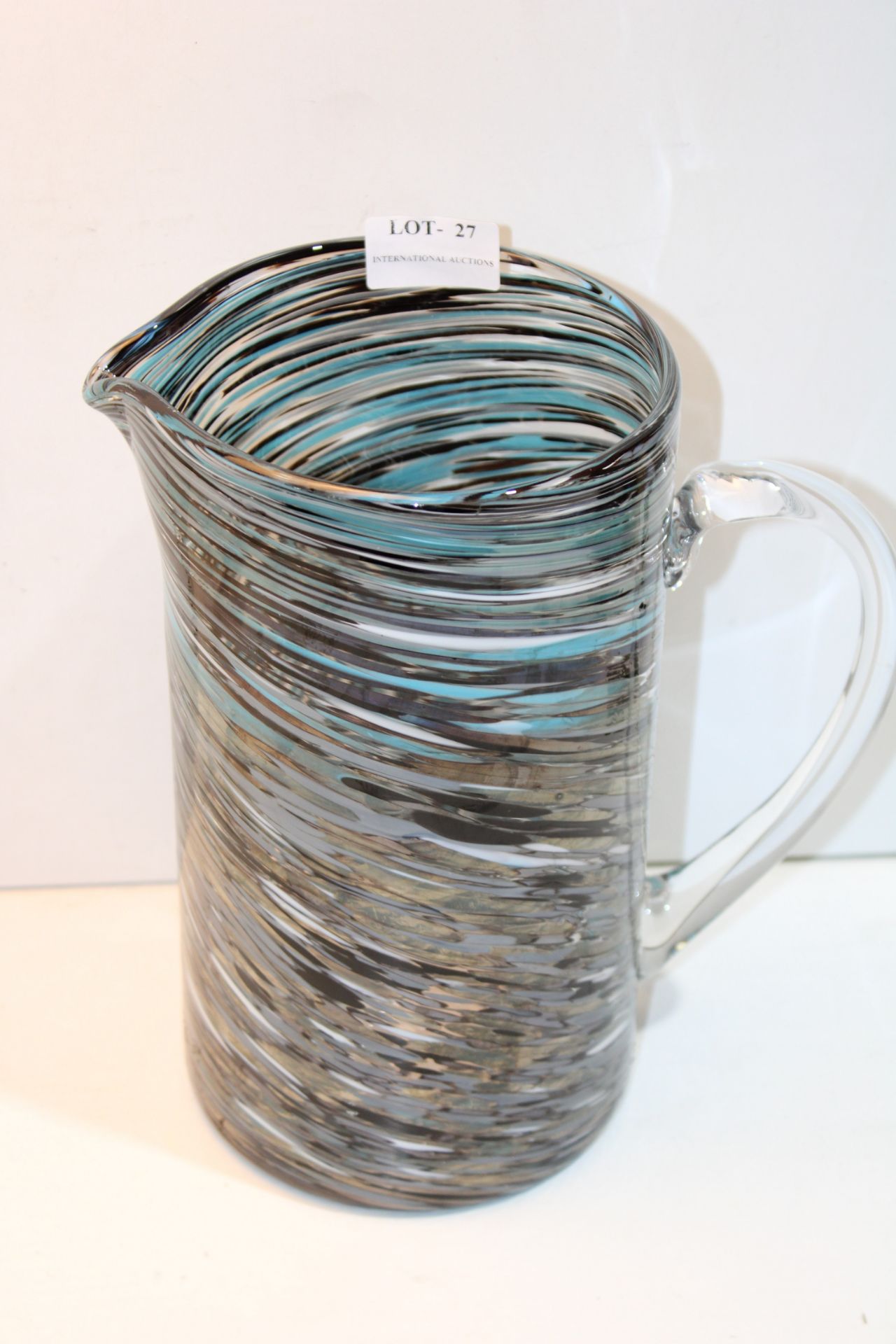 FANCY DESIGN GLASS JUG/PITCHERCondition Report Appraisal Available on Request- All Items are