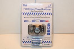 4X BOXED SEALED 7 LED NIGHT VIDSION HEADLAMPS Condition Report Appraisal Available on Request- All
