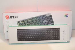 2X BOXED KEYBOARDS BY JELLYCOMB & MSICondition Report Appraisal Available on Request- All Items