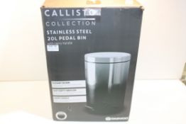 BOXED CALLISTO COLLECTION STAINLESS STEEL 20L PEDAL BIN WITH CARRY HANDLE Condition Report Appraisal