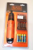 BOXED BLACK & DECKER 6V ELECTRIC SCREWDRIVER X19Condition Report Appraisal Available on Request- All