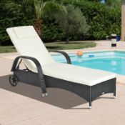 BOXED RIDGEVALE RECLINING SUN LOUNGER WITH CUSHION RRP £236.99Condition ReportAppraisal Available on
