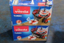 2X BOXED VILEDA TURBO MICROFIBRE 2-IN-1 MOP BUCKETS COMBINED RRP £70.00Condition Report Appraisal