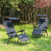 BOXED THIALVI RECLINING SUN LOUNGER SET IN BLACK RRP £197.99Condition ReportAppraisal Available on