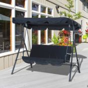 BOXED OUTSUNNY SWING SEAT IN BLACK RRP £108.99 Condition ReportAppraisal Available on Request- All