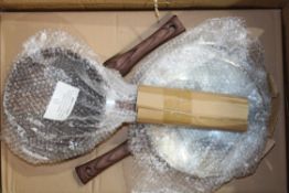 BOXED 5 PIECE PAN SET WOODEN HANDLES Condition Report Appraisal Available on Request- All Items