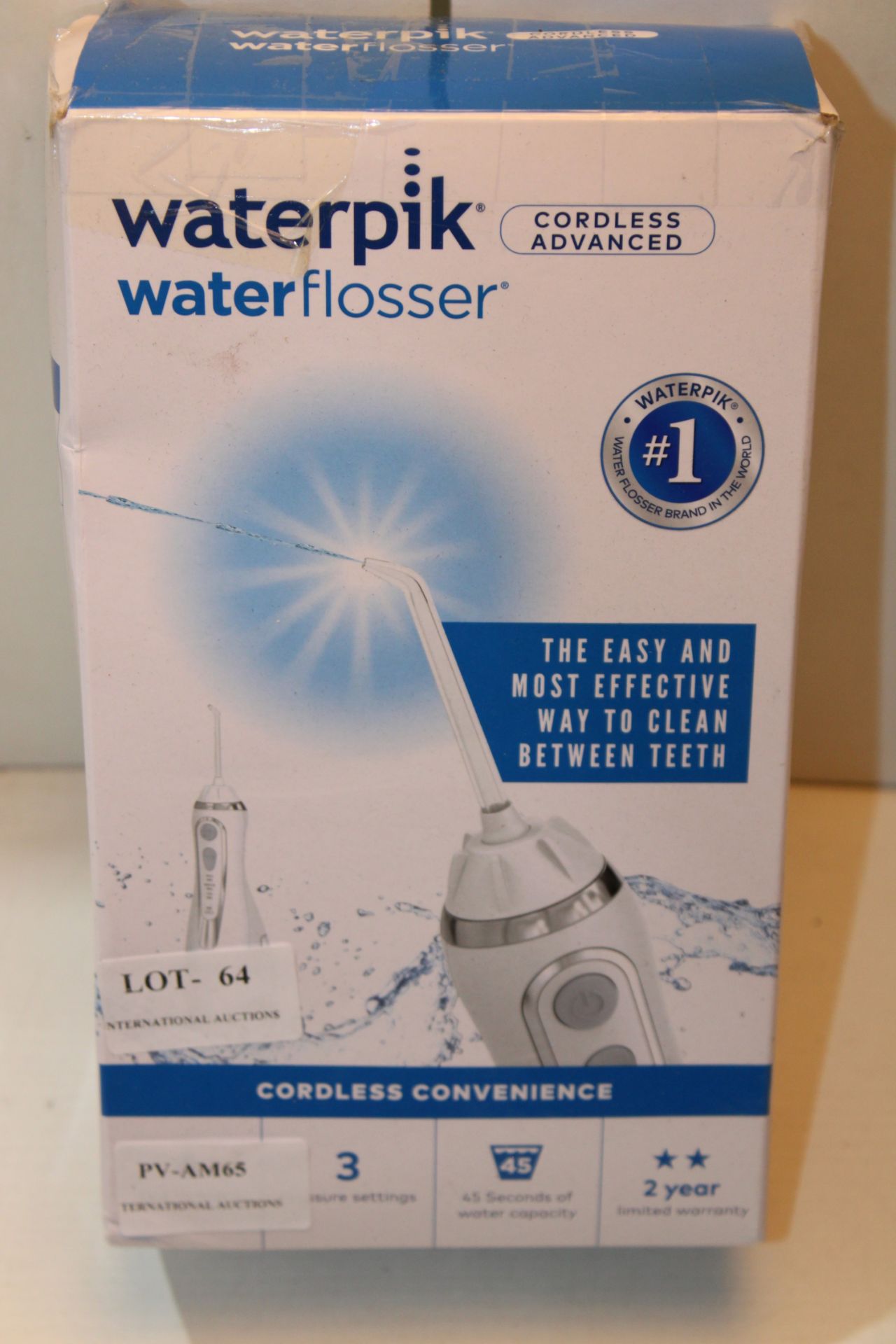 BOXED WATERPIK WATER FLOSSER CORDLESS ADVANCED RRP £79.00Condition Report Appraisal Available on
