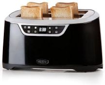 BOXED BORETTI TOSTAPANE TOASTER IN BLACK RRP £120Condition ReportAppraisal Available on Request- All