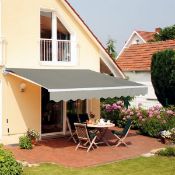 BOXED ANTHON 2.5M X 2M RETRACTABLE PATIO AWNING GREY RRP £199.99Condition ReportAppraisal