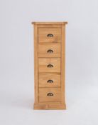 BOXED SARKAR NARROW 5 DRAWER CHEST PLINTH CHAMFERED RRP £134.99Condition ReportAppraisal Available