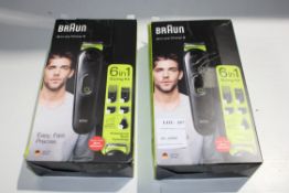 2X BOXED BRAUN ALL-IN-ONE TRIMMER 3 6-IN-1 STYLING KIT Condition Report Appraisal Available on