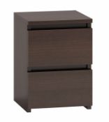 BOXED CROFT 2 SRAWER BEDSIDE TABLE WENGE RRP £43.99Condition ReportAppraisal Available on Request-