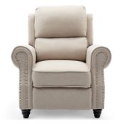 BOXED SHAUN PUSH BACK MANUAL RECLINER UPHOLSTERY BEIGE RRP £374.99Condition ReportAppraisal