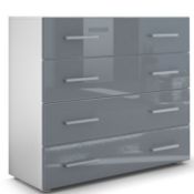 BOXED PAVOS 4 DRAWER CHEST IN GREY GLOSS RRP £196.99Condition ReportAppraisal Available on