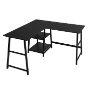 BOXED MERCURY ROW CHARGE L-SHAPE DESK IN BLACK RRP £111.99Condition ReportAppraisal Available on
