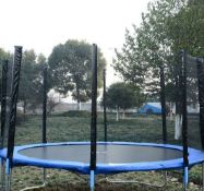 BOXED 305CM ROUND TRAMPOLINE NET USING 6 POLES RRP £38.99 (NET ONLY TRAMPOLINE NOT INCLUDED)