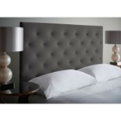 BAGGED TABOR UPHOLSTERED HEADBOARD DOUBLE GREYCondition ReportAppraisal Available on Request- All