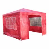 BOXED HORNSBY 6MX3M STEEL PARTY TENT IN RED RRP £73.99 (904)Condition ReportAppraisal Available on