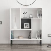 BOXED ARVEN BOOKCASE WHITE ANTHRACITE RRP £135.00 (AS SEEN IN WAYFAIR)Condition Report Appraisal