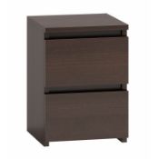BOXED CROFT 2 SRAWER BEDSIDE TABLE WENGE RRP £43.99Condition ReportAppraisal Available on Request-