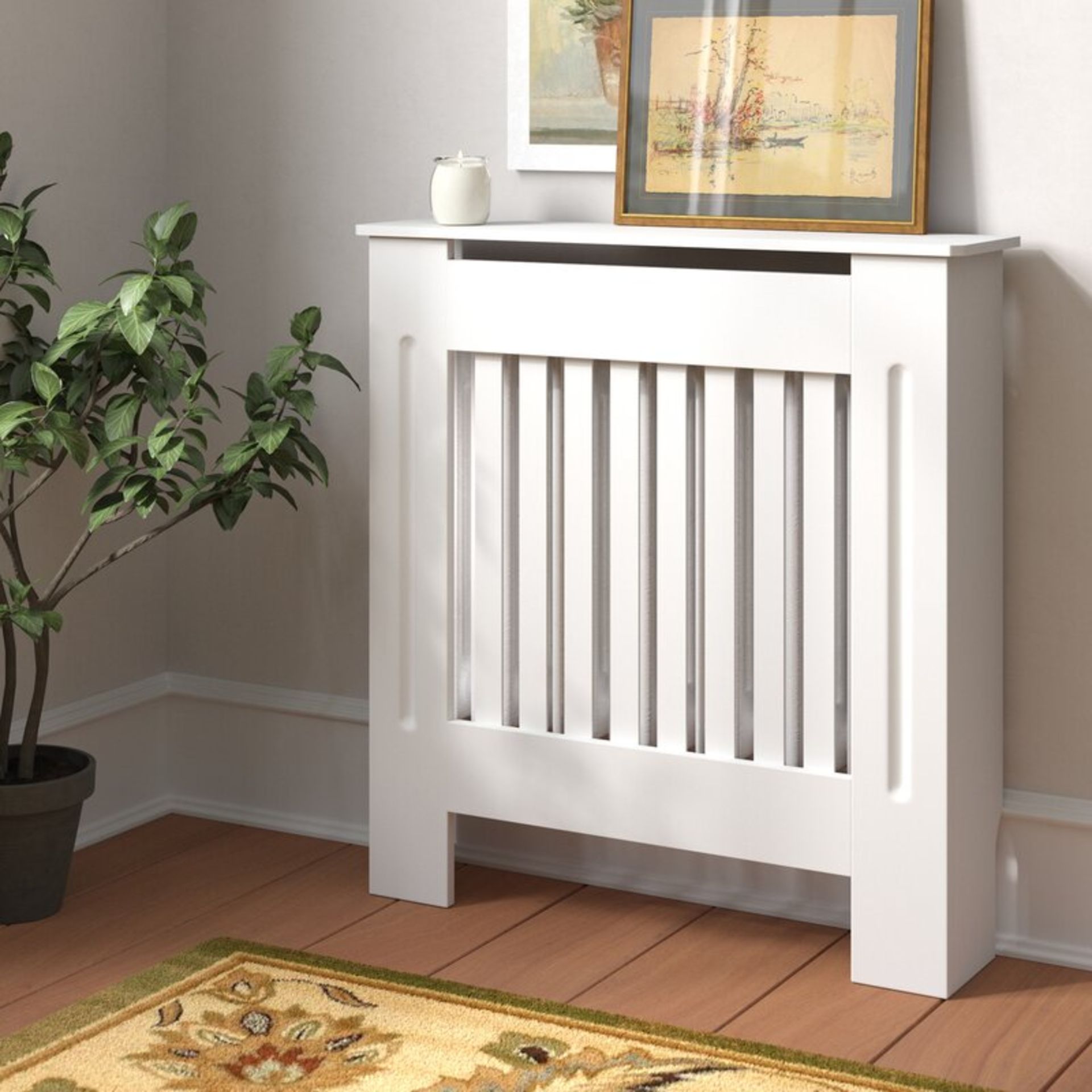 BOXED MEGAN RADIATOR COVER SIZE SMALL IN WHITECondition ReportAppraisal Available on Request- All
