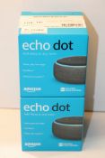 2X BOXED AMAZON ECHO DOT 3RD GENERATION COMBINED RRP £99.00 (VENDOR MARKED AS GRADE A/WE SELL NO