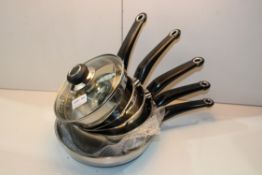 5X UNBOXED MORPHY RICHARDS POUR & DRAIN SAUCEPAN SET Condition Report Appraisal Available on