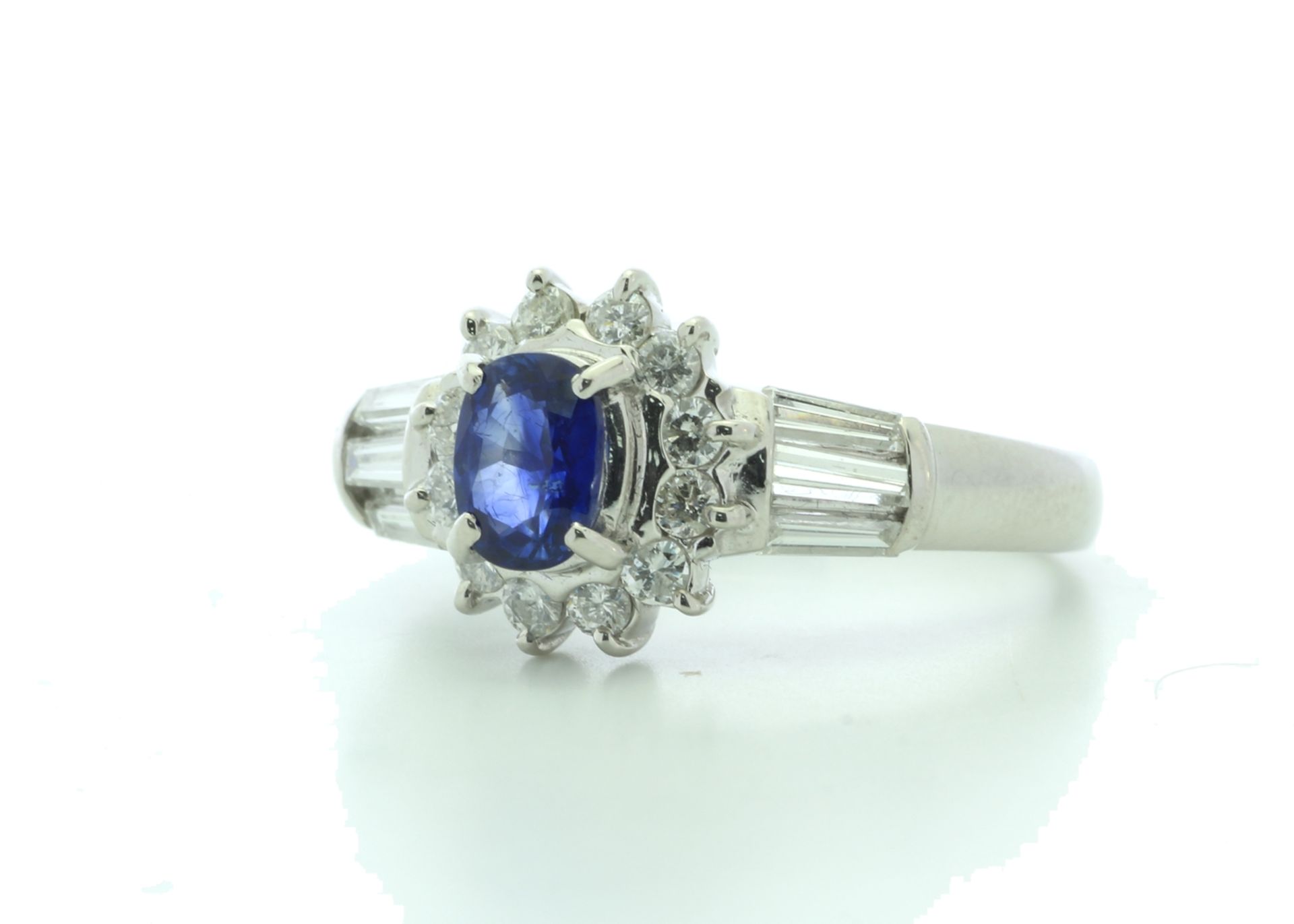 Platinum Cluster Diamond And Sapphire Ring (S0.60) 0.67 Carats - Valued by IDI £8,750.00 - - Image 2 of 5