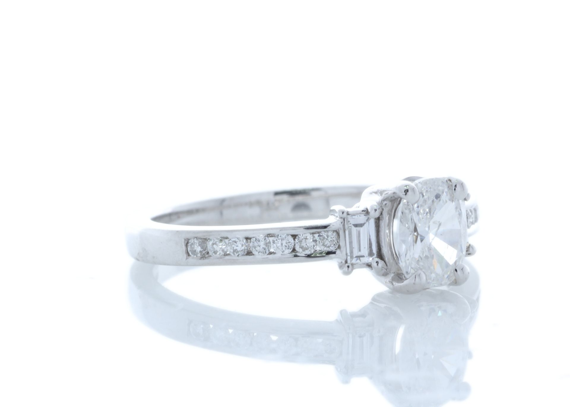 18ct White Gold Single Stone Prong Set With Stone Set Shoulders Diamond Ring (0.50) 0.74 Carats - - Image 4 of 5