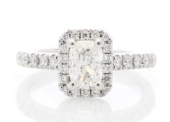 Platinum Single Stone With Halo Setting Ring (0.70) 1.02 Carats - Valued by GIE £34,345.00 -