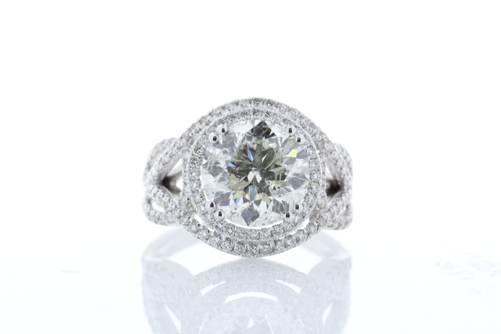 18ct White Gold Single Stone With Halo Setting Ring 5.17 Carats - Valued by IDI £76,000.00 - 18ct - Image 2 of 5