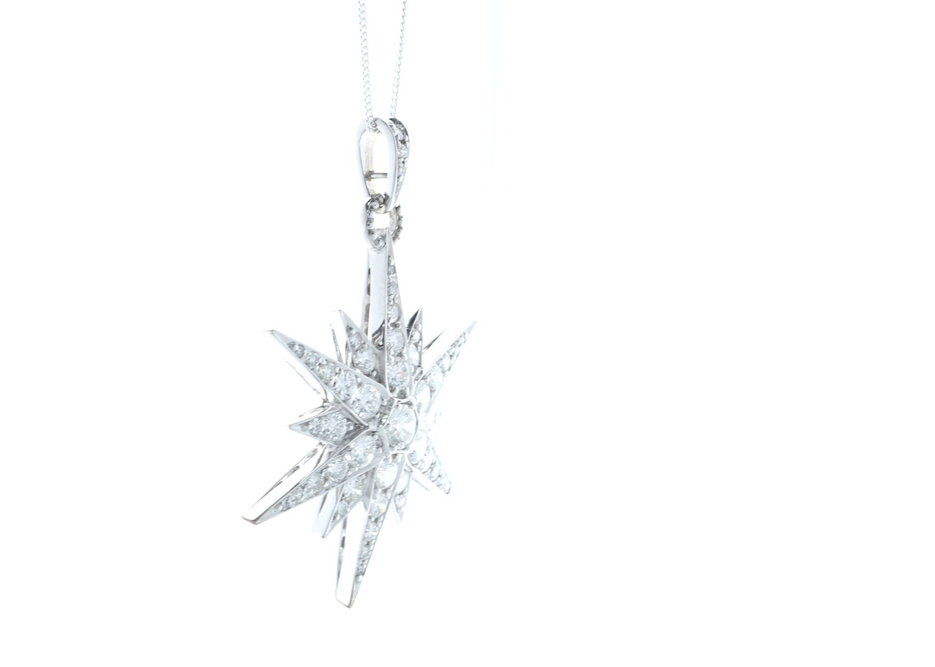 18ct White Gold Star Shape Diamond Pendant 2.84 Carats - Valued by IDI £19,500.00 - 18ct White - Image 2 of 4