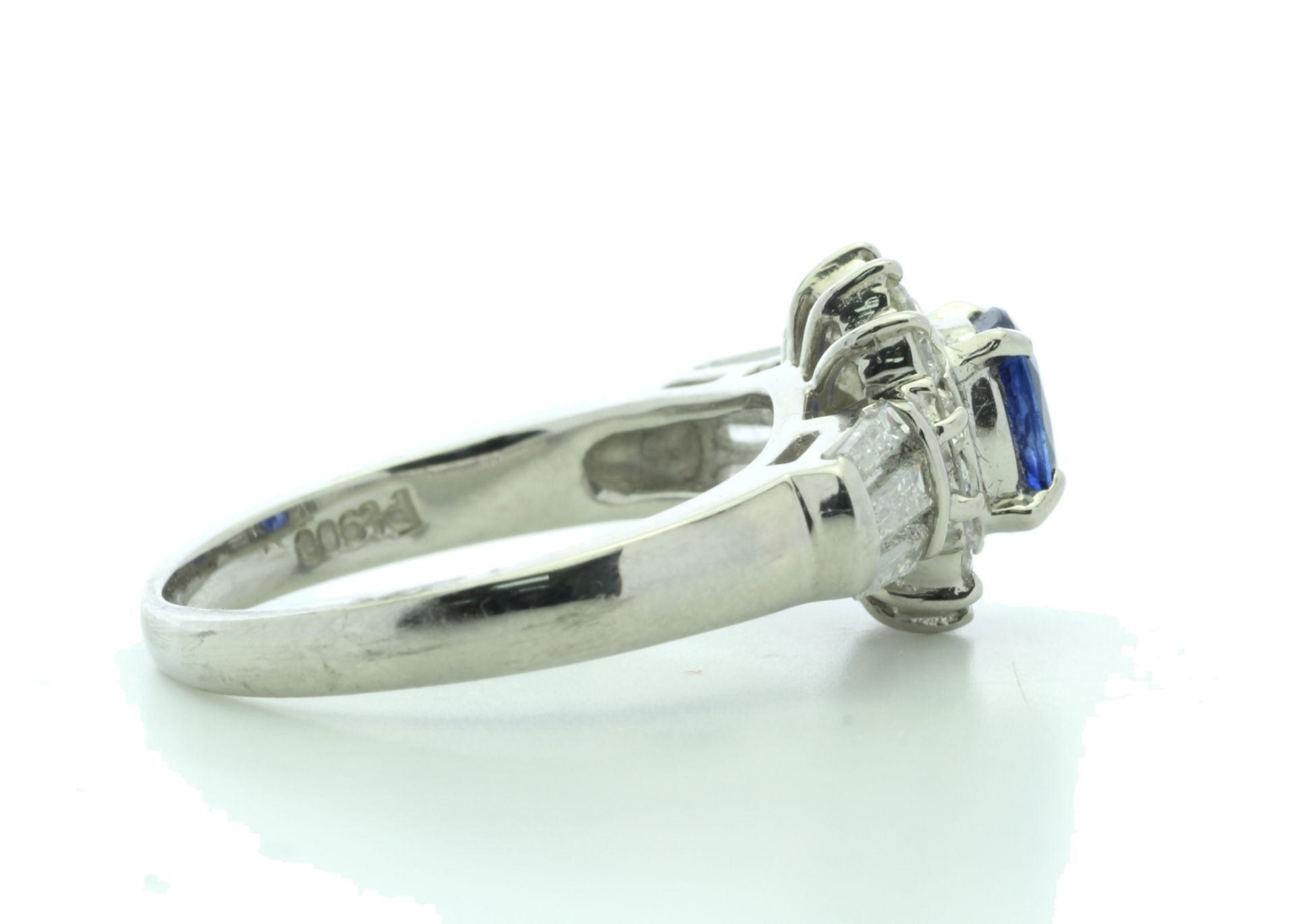 Platinum Cluster Diamond And Sapphire Ring (S0.60) 0.67 Carats - Valued by IDI £8,750.00 - - Image 4 of 5