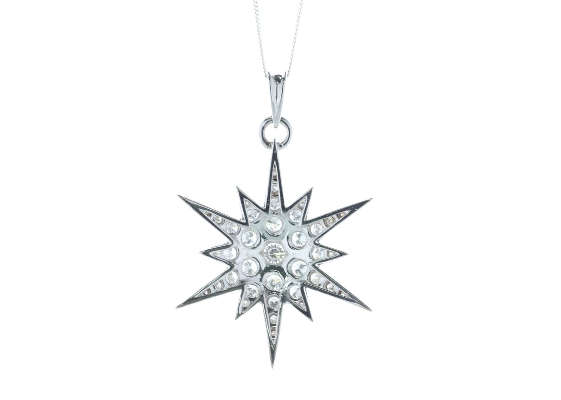 18ct White Gold Star Shape Diamond Pendant 2.84 Carats - Valued by IDI £19,500.00 - 18ct White - Image 3 of 4
