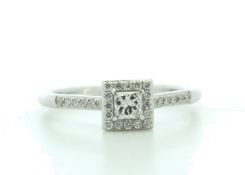 18ct White Gold Halo Set Diamond Ring 0.38 Carats - Valued by IDI £3,950.00 - 18ct White Gold Halo