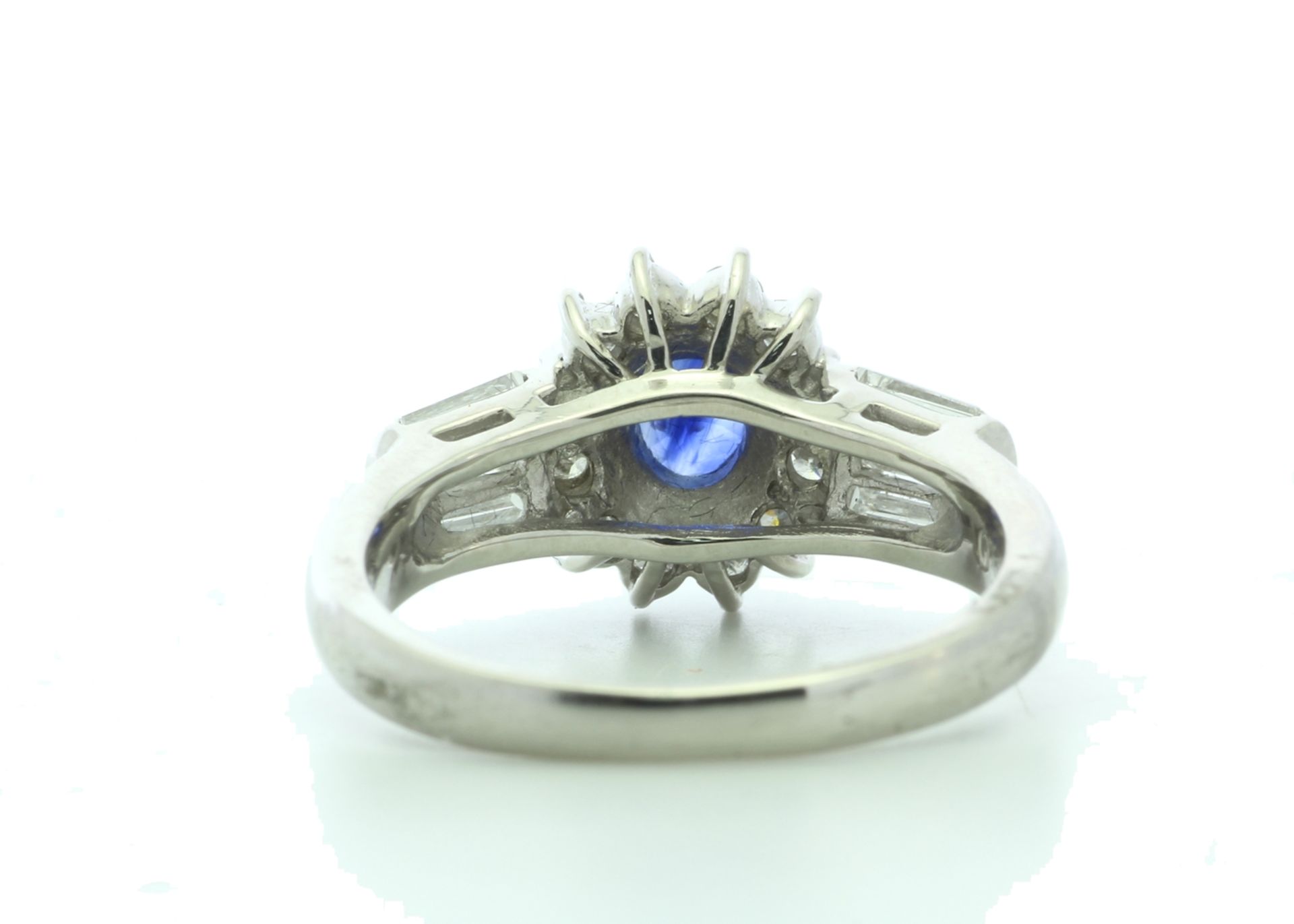 Platinum Cluster Diamond And Sapphire Ring (S0.60) 0.67 Carats - Valued by IDI £8,750.00 - - Image 3 of 5