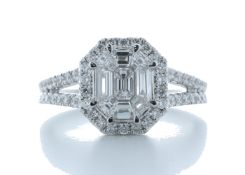 18ct White Gold Single Stone With Halo Setting Ring 1.20 Carats - Valued by AGI £12,450.00 - 18ct