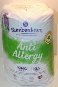 BAGGED SLUMBERDOWN ANTI ALLERGY KING DUVET 10.5TOG Condition ReportAppraisal Available on Request-