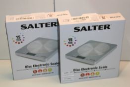 2X BOXED SALTER DISC ELECTRONIC SCALE COMBINED RRP £30.00Condition ReportAppraisal Available on