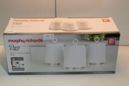 BOXED MORPHY RICHARDS DUNE SET OF 3 STORAGE CANISTERS WHITE Condition ReportAppraisal Available on