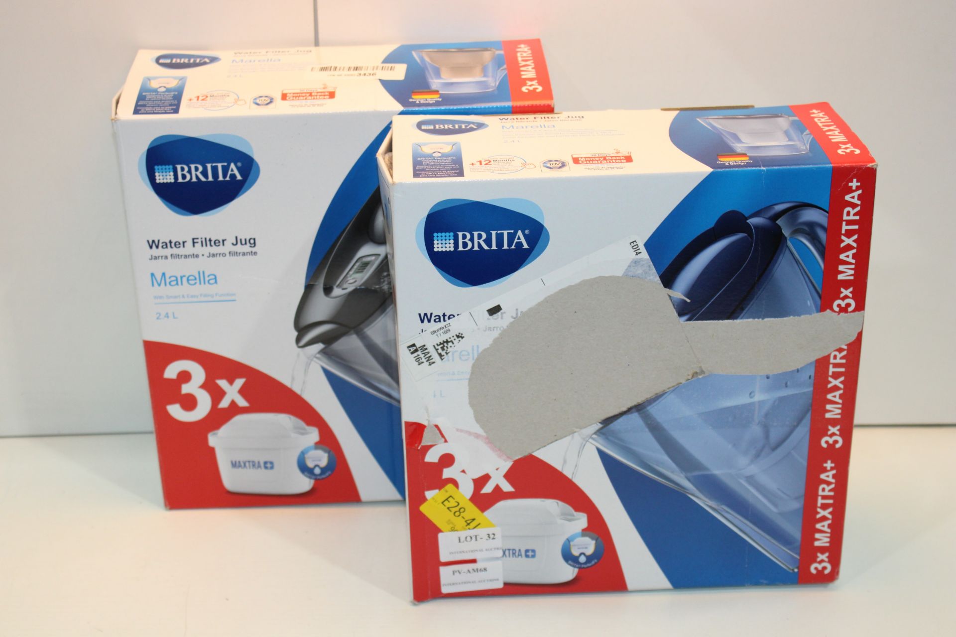 2X BOXED B RITA MARELLA WATER FILTER JUGS COMBINED RRP £59.98Condition ReportAppraisal Available