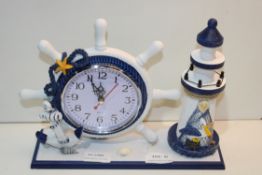 UNBOXED SHIPS WHEEL MANTLE CLOCK Condition ReportAppraisal Available on Request- All Items are