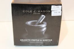 BOXED COLE & MASON GRANITE PESTLE & MORTAR Condition ReportAppraisal Available on Request- All Items