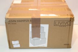 BOXED LIVIVO HOME RESIN HAMPER BASKETS Condition ReportAppraisal Available on Request- All Items are