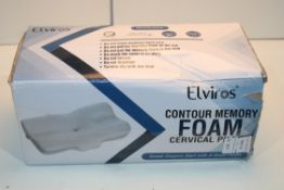 BOXED ELVIROS CONTOUR MEMORY FOAM CERVICAL PILLOW Condition ReportAppraisal Available on Request-