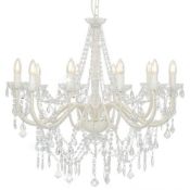 BOXED VIDAXL CHEEKS 12-LIGHT CANDLE STYLE CHANDELIER WHITE RRP £146.99Condition ReportAppraisal