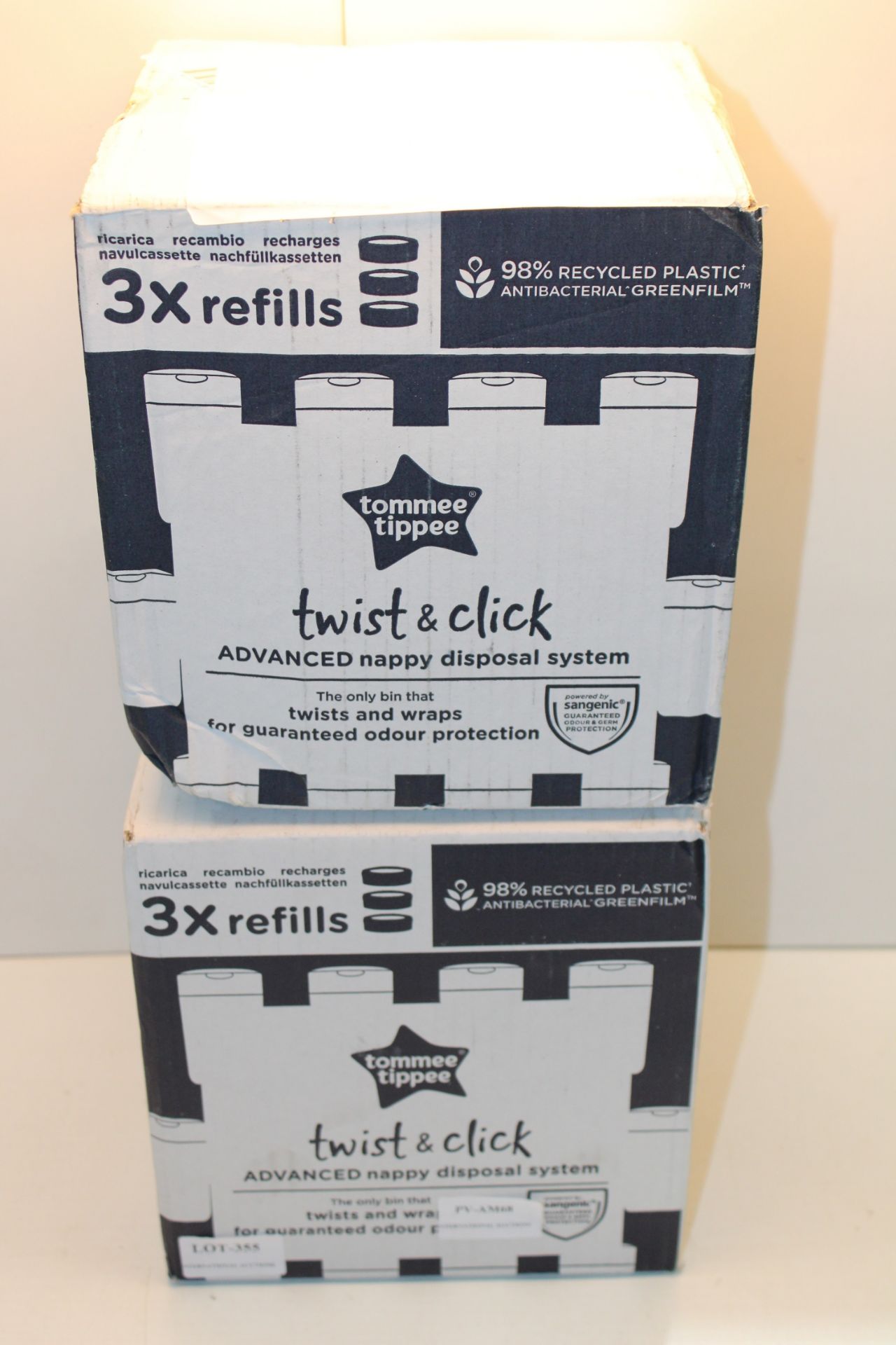 2X BOXED 3PIECE SETS TOMMEE TIPPEE TWIST & CLICK ADVANCED NAPPY DISPOSAL SYSTEM REFILS Condition