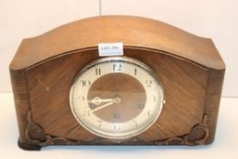 GIFTED WOODEN ANTIQUE MANTLE CLOCK 1938Condition ReportAppraisal Available on Request- All Items are