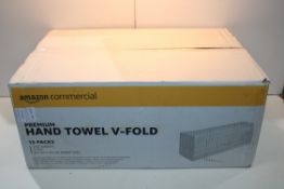 BOXED AMAZON COMMERCIAL PREMIUM HAND TOWEL V-FOLD 15PACKS Condition ReportAppraisal Available on